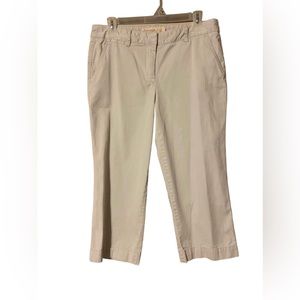 J. Crew Classic Twill Chino Cropped Pants Capris Womens 6 Tan Khaki Favorite Fit